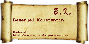 Besenyei Konstantin névjegykártya